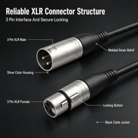 Câble audio XLR professionnel OEM personnalisé de haute qualité, 3 broches mâle-femelle, 3m, 4m, 5m, pour mixeur, amplificateur, haut-parleur
