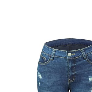 Fabricant de jeans – Nouveauté été : Short en jean décontracté pour femme, coupe large, taille haute, délavé, uni, style baggy - Product Image 6