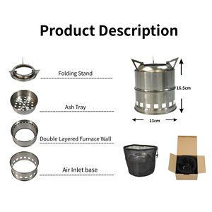 Estufa de Leña Versátil Wild-Flame: Calentador y Parrilla 3 en 1 para Camping - Product Image 3