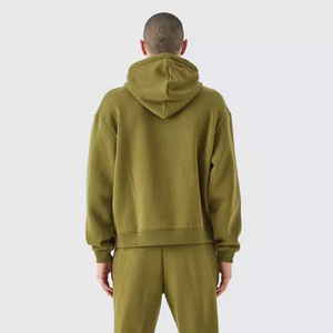 Ensemble survêtement molletonné épais en coton uni pour homme, avec logo personnalisé imprimé, coupe oversize, grandes tailles - Product Image 5