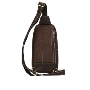 Nueva Bolsa Bandolera de Cuero Genuino Personalizable, Bolsa de Pecho para Hombre, Mochila Cruzada de Cuero, Bolsa de Hombro Casual para Viaje, Venta al Por Mayor B2B - Product Image 4