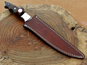 มีดแล่เนื้อสเตนเลสสตีลขนาด 9 นิ้ว ยี่ห้อ Burraq ผลิตด้วยมือ ปรับแต่งได้ พร้อมปลอกหนัง ใช้กับเครื่องล้างจานได้ ความหนา 3.0 มม. - ของขวัญสำหรับ - Product Image 2