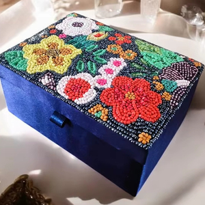Handmade Floral beaded <b>box</b> multicolored beaded embroidery storage <b>box</b> decorated organizer special gift <b>valentines</b> daybox - Product Image 1