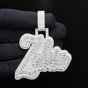 Colgante de Letra Z con Cristales de Imitación Plateados, Estilo Hiphop, Joyería de Moda Unisex, Regalo - Product Image 2