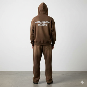 Ranzia Industry - Conjunto de Sudadera con Capucha y Cremallera Completa con Pedrería Desgastada y Pantalones de Chándal para Hombre, Estilo Urbano, Proveedor Mayorista - Product Image 3