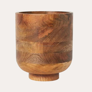 Jarrones de madera hechos a mano, mesa superior, decoración para sala de estar, superventas, estilo clásico, decoraciones para el hogar, maceta de flores - Product Image 4