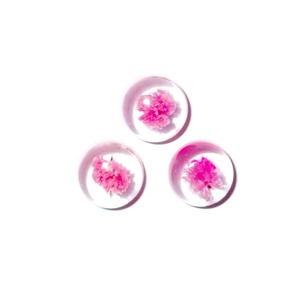 Flor de Gypsophila, Espécimen Real en Cabujón de Plástico Redondo de 13x13 mm, Base Plana Transparente para Manualidades y Joyería - Product Image 1