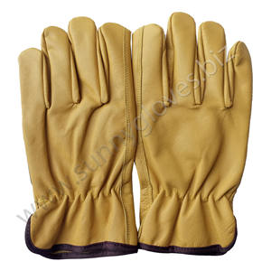 Gants de conduite en cuir grainé de chèvre avec pouce en relief, gants de travail de sécurité, compatibles écrans tactiles - Product Image 1