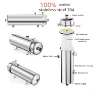 Système d'ultrafiltration PVDF pour toute la maison 1000/2000/3000/4000LPH avec boîtier de filtre en acier inoxydable