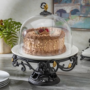 Three Tier White Cake Stand With Crystal Accents Multi Layer Display Platter Reusable Plastic Cake <b>Tools</b> - Product Image 4