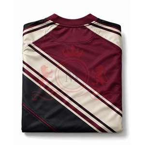 Camiseta de Fútbol para Hombre, Rayas Marrón, Negro y Blanco, Manga Corta, Cuello en V, Poliéster que Absorbe la Humedad, Ajuste Atlético, para Todas las Temporadas - Product Image 3