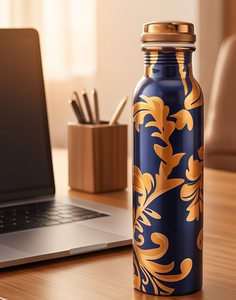 Luxury Customized Printed <b>Copper</b> <b>Bottle</b> With Artistic Design Ideal For Gifting And Sustainable Living Choice - Product Image 1