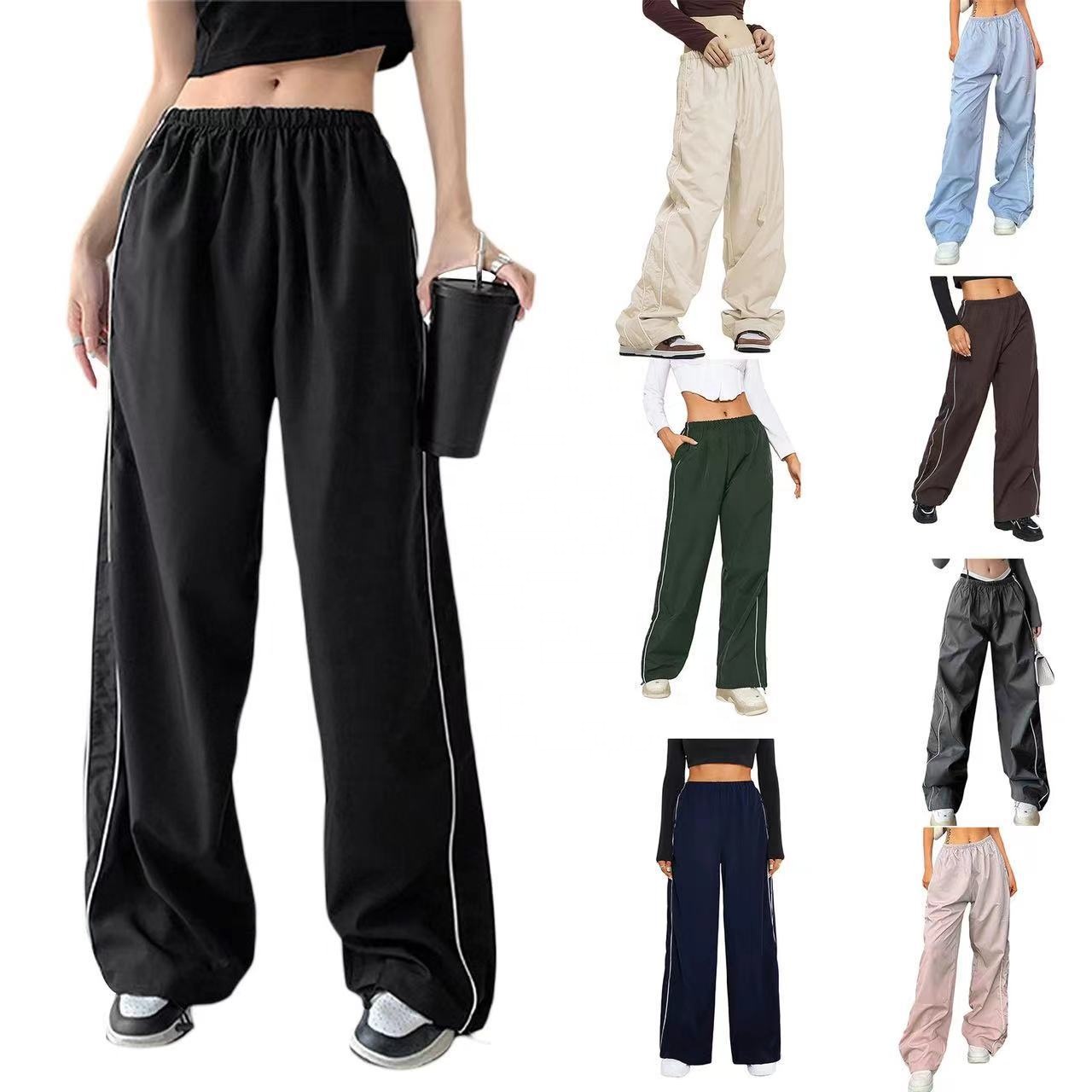 Marc O'Polo Mid waist wide fit broek met trekkoord • Zwart • de Bijenkorf
