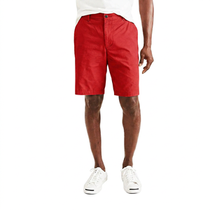 Shorts de bain vintage légers en coton 100% peigné et lavé, tissés, couleur unie, taille mi-haute, avec braguette zippée pour homme - Product Image 2