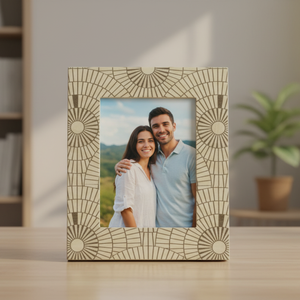 Elegant Bone Inlay Photo <b>Frame</b> <b>4x6</b> Inch | Premium Handcrafted Carved Decorative Picture <b>Frame</b> for Tabletop, Office & Gifting - Product Image 3