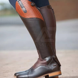 Botas de equitación de cuero de alta calidad para hombre, botas ecuestres altas para entrenamiento y práctica de equitación. - Product Image 6