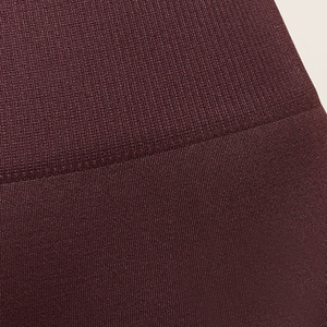 Wholesale Women's 3/4 Length Solid <b>Wine</b> Red Capris High Waist Quick Dry Workout Pants with Custom Logo for Gym Use OEM Service - Product Image 6