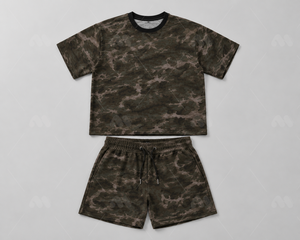 เสื้อยืดคอกลมโอเวอร์ไซส์ แขนสั้น ลายพรางพิมพ์ซิลค์สกรีนด้านหน้า ผ้าฝ้าย 100% สไตล์ลำลองแนวสตรีทแวร์สำหรับผู้ชาย - Product Image 3