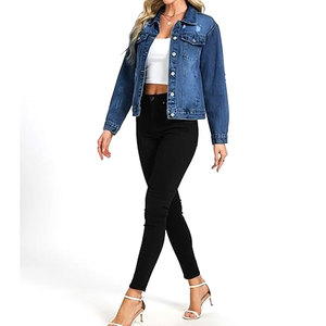 Distressed Jean <b>Jacket</b> Women Basic Ripped <b>Denim</b> <b>Jacket</b> Fall Boyfriend Shacket Casual Loose Fit <b>Vintage</b> Style Streetwear - Product Image 6