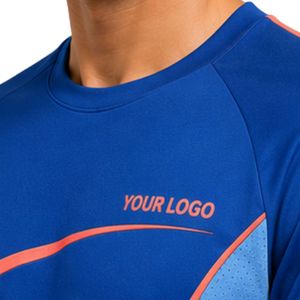 T-shirt de sport pour homme, bleu royal et bleu ciel, à séchage rapide, pour la course à pied, la gym et l'entraînement, personnalisable - Product Image 5