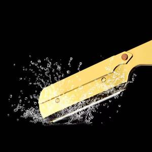 Folding Straight <b>Razor</b> Stainless Steel <b>Single</b> <b>Blade</b> Plastic Handle Silver Gold Black for Face Shaving - Product Image 5