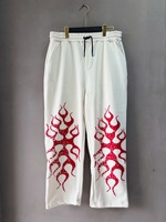 Pantalon de survêtement personnalisé pour homme, imprimé flamme tribale, style Y2K, coupe oversize, en molleton, motif graphique, jambes larges