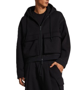 Sweat à capuche zippé en molleton de coton New Generation Balloon Cargo avec poche avant et logos personnalisés de haute qualité - Product Image 3