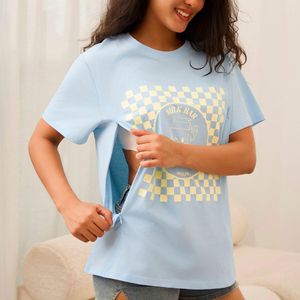 Camisetas de lactancia de alta calidad para mujer, camisetas de maternidad de algodón suave para embarazo, manga corta, uso diario informal - Product Image 5