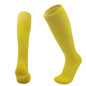 Yellow <b>Knee</b> <b>High</b> Soccer Socks Breathable Knitted Solid Color Adult Sports Socks for Football Activity - Product Image 6