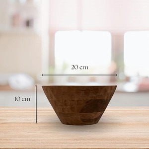 Ensemble de saladiers et d'assiettes en bois d'acacia, faits à la main, écologiques, tailles personnalisables, style moderne - Product Image 4