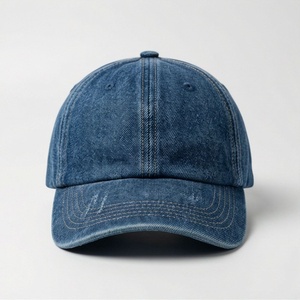Gorra de Béisbol de Mezclilla, 6 Paneles, Visera Ajustable, Unisex, Estilo Casual, Algodón Lavado, Color Sólido, Gorra Snapback para Adultos - Product Image 1