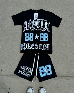 T-shirt d'été deux pièces pour homme, imprimé DTG, 100 % coton, tissu éponge, logo personnalisé imprimé par transfert thermique sur le devant, respirant, style décontracté - Product Image 4