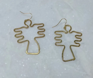 ต่างหูทำมือจากทองเหลือง งานฝีมือโลหะรักษ์โลก เครื่องประดับผู้หญิง สไตล์โบโฮแบบใหม่ - Product Image 2