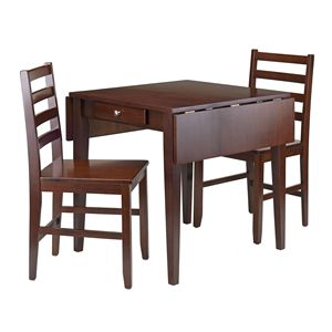 Juego de comedor Hamilton de 3 piezas Drop Leaf con 2 sillas con respaldo de escalera - Product Image 1
