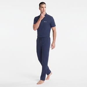 High Quality Men's Medical <b>Scrub</b> Set Polyester Woven <b>Scrub</b> <b>Top</b> and Pants Half Zip Pocket <b>Top</b> Drawstring Waist Hospital Uniform - Product Image 3