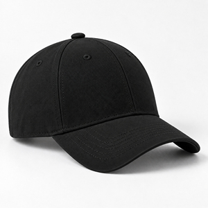 Minimal Black Badeball <b>Cap</b> for Men and <b>Women</b> Plain 6 Panel Baseball Hat Adjustable Fit Curved Custom Logo Ready Hats - Product Image 1