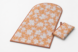 Tapis de selle polyvalent en coton bleu à motifs floraux avec pochette zippée matelassée pour l'équitation - Product Image 2