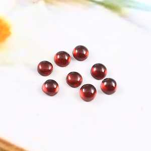 Lot en gros de pierres précieuses naturelles de grenat rouge rondes, cabochons à dos plat, calibrées, 6x6 mm, pour la fabrication de bijoux - Product Image 3