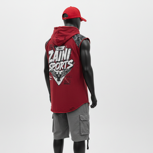 T-shirt d'entraînement sans manches pour homme, polyester et élasthanne de haute qualité, logo personnalisé, 100 % coton, coupe ample, imprimé - Product Image 5