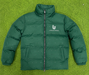 Custom Men's Dark Green Puffer Jacket Winter Quilted <b>Bubble</b> <b>Coat</b> Lightweight Warm Insulated Zip Up Jacket OEM Wholesale Fectory - Product Image 6