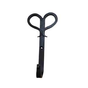 Hand Forged Wrought Iron Wall <b>Hook</b> Vintage Decorative Heart Scroll <b>Coat</b> Hanger Heavy Duty Metal <b>Single</b> <b>Hook</b> for Hat Towel Bag - Product Image 1