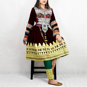 Vestido largo bordado inspirado en el vestido afgano para mujer, con moda étnica tradicional y tela suave. - Product Image 4
