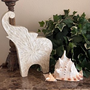 Statuette d'éléphant en nacre, artisanat de haute qualité, figurines laquées pour la décoration de la maison - Product Image 4
