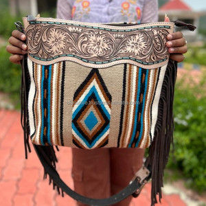 Recién llegado, bolsos con flecos, bolsos de mano, manta de sillín azteca, bolsos con tirantes, diseño único bohemio, bolsos con estilo Vintage para mujer - Product Image 3