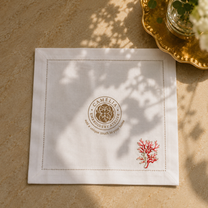 Handmade Square Coral-inspired Embroidery <b>Tablecloth</b>-100% Natural <b>Linen</b> Coastal Elegance for Summer Gatherings & Seaside Dcor - Product Image 1