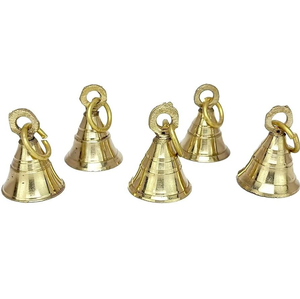 Campana de Metal Hecha a Mano con Acabado Dorado Antiguo de Primera Calidad para Ocasiones Religiosas y Navideñas - Product Image 1