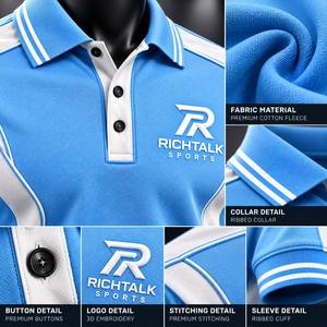 Camiseta Deportiva RICHTALK para Hombre, Azul, Manga Corta, Secado Rápido, Tejido de Punto, Corte Regular, Diseño Deportivo, Logotipo Frontal con Impresión Digital, 200g - Product Image 6