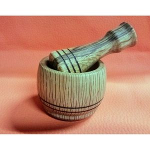 Mortero y Maja de Madera de Acacia Hechos a Mano, Utensilios de Cocina para Hierbas y Especias - Product Image 3