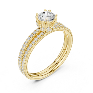 แหวนเพชรทรงกลมทองคำขาว 14K เพชรเพาะเลี้ยงสำหรับผู้หญิง สวมใส่ได้ทุกวัน เพชรเพาะเลี้ยงใหม่ - Product Image 5