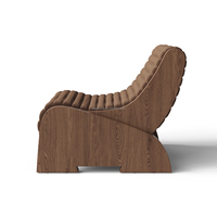 Fauteuil de salon moderne Sageliving, confortable, rembourré en tissu marron avec structure en bois pour le salon
